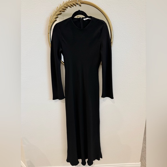 ZARA Long Sleeve Black Maxi Dress NWOT - Picture 2 of 4